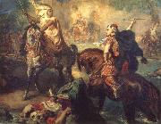 Theodore Chasseriau Arab Chiefs Challenging Each other to Single Combat oil on canvas